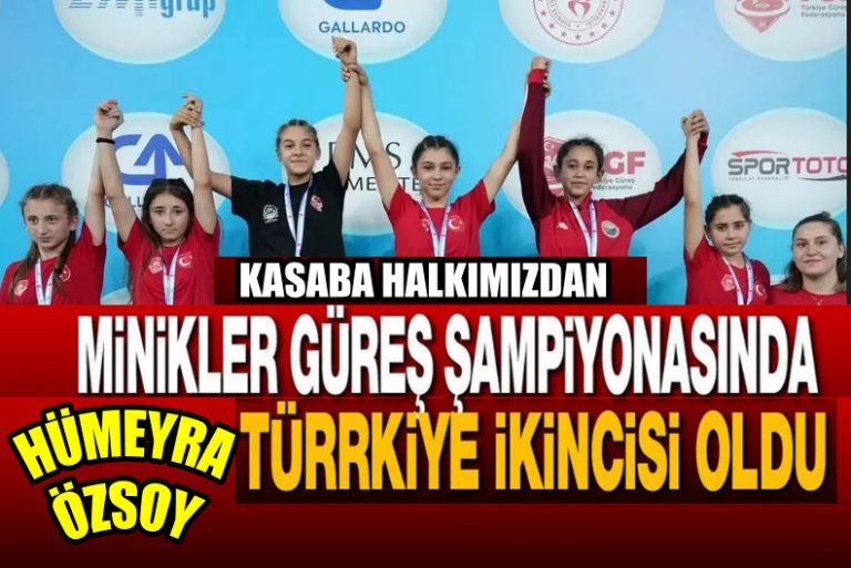 Minikler Güreş Şampiyonasında Türkiye İkincisi Kasabamızdan