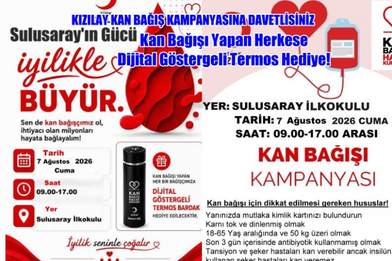 Cuma Günü Kızılay Kan Bağış Kampanyasına Davetlisiniz