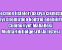 Cumhuriyet Mahallesi Muhtarlık Bölgesi Seçmen Askı Listesi
