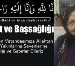 Kasaba Halkımızdan Kadın Alay Vefat Etti