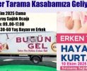 Kanser Tarama Ekibi Yarın Kasabamız Sağlık Ocağına Geliyor!