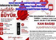 Cuma Günü Kızılay Kan Bağış Kampanyasına Davetlisiniz