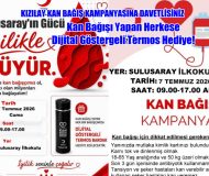 Cuma Günü Kızılay Kan Bağış Kampanyasına Davetlisiniz