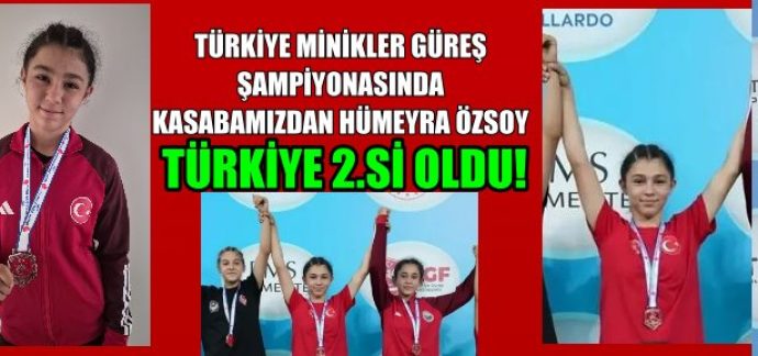 Minikler Güreş Şampiyonasında Türkiye İkincisi Kasabamızdan
