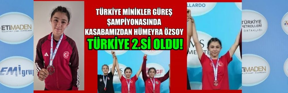 Minikler Güreş Şampiyonasında Türkiye İkincisi Kasabamızdan