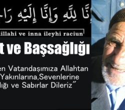 Kasaba Halkımızdan Hüseyin Oğlu Osman Sağlam Vefat Etti