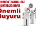 Kasaba halkımıza önemle duyurulur