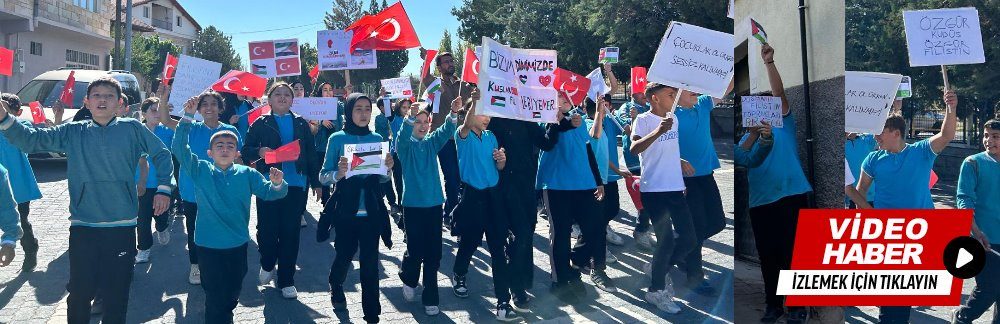 Kasabamız İmam-Hatip Ortaokulu Öğrencilerinden Filistine Destek Yürüyüşü