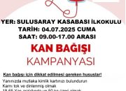 Haydi Sulusaray! Kızılay Kan Bağış Kampanyasına Davetlisiniz