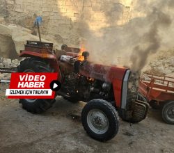 Kasabamızda Park Halindeki Traktör Alev Aldı